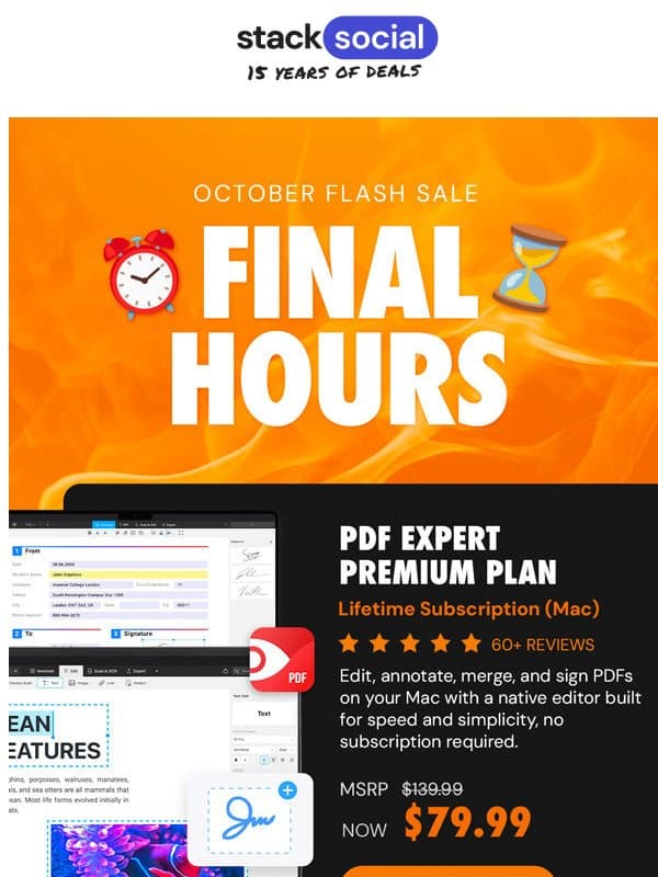 🚨 FINAL CALL: Prices Reset in Mere Hours! email from StackSocial
