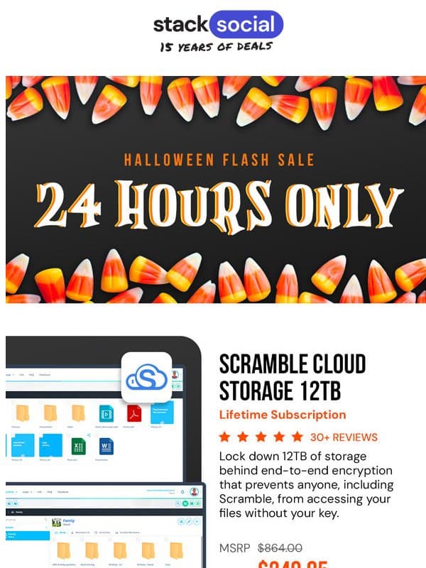 👻 Halloween Flash Sale 👻 24 Hours Only!! email from StackSocial