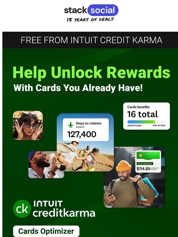 This Free Tool Finds You Better Credit Card Rewards email from StackSocial