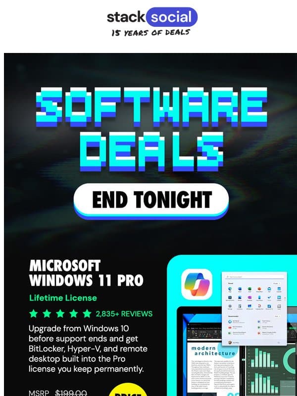 Software Deals End TONIGHT — Last Call for Office & More !! email from StackSocial