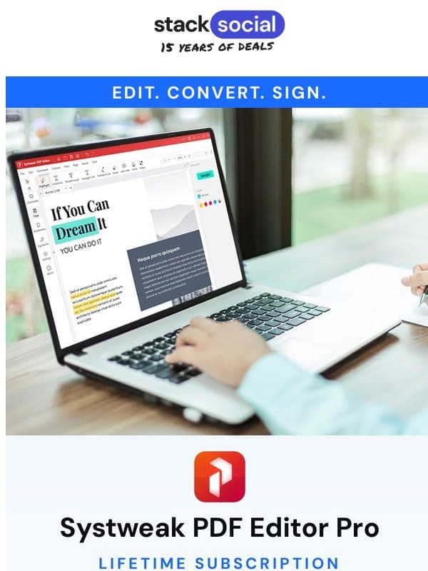 Stop Paying Monthly to Edit a PDF email from StackSocial