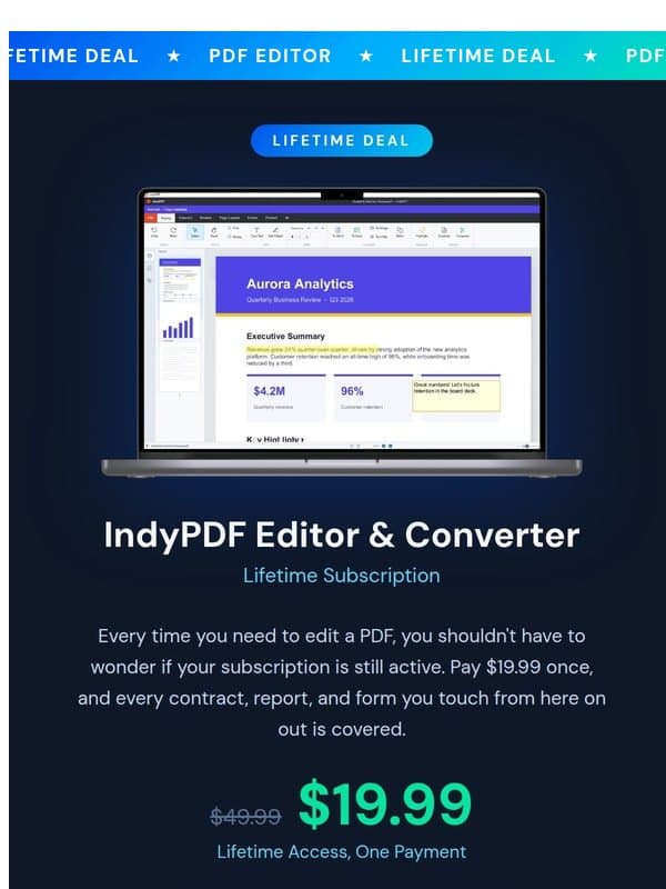 Drop Adobe Acrobat for this $20 Lifetime PDF Editor email from StackSocial
