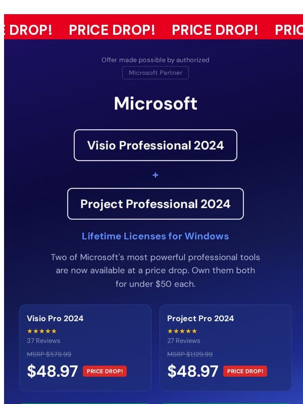 **THIS WEEKEND ONLY** Visio + Project's Lowest Price Ever! email from StackSocial