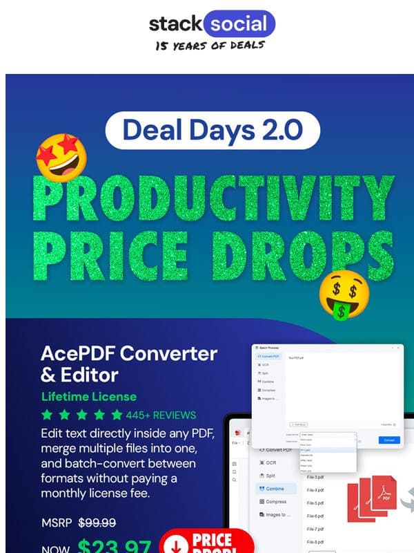 Productivity Sale 📢 Finds Starting @ $14.99! email from StackSocial