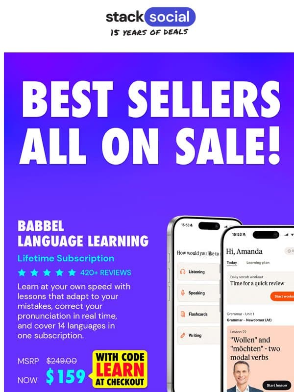 Best Sellers All Marked Down! MS Office 2021 $28 | BJ's $15 email from StackSocial