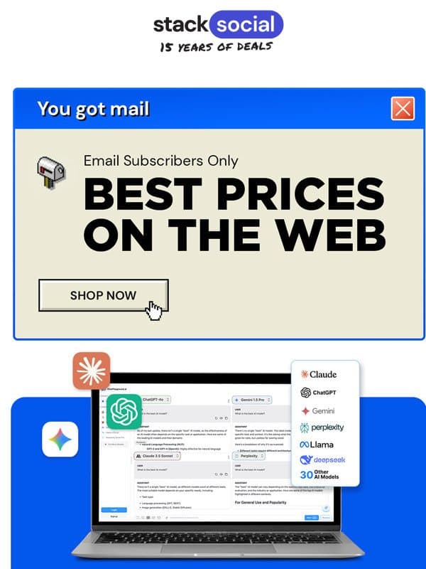 You Won't Find These Prices Anywhere Else Online email from StackSocial