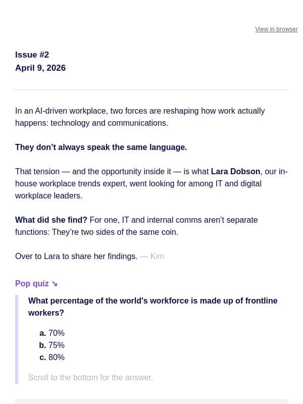 ✍️ More answers ≠ more clarity email from Staffbase