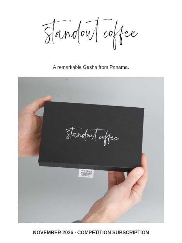 Competition Coffee Subscription of November. Finca Auromar, Panama. email from Standout Coffee