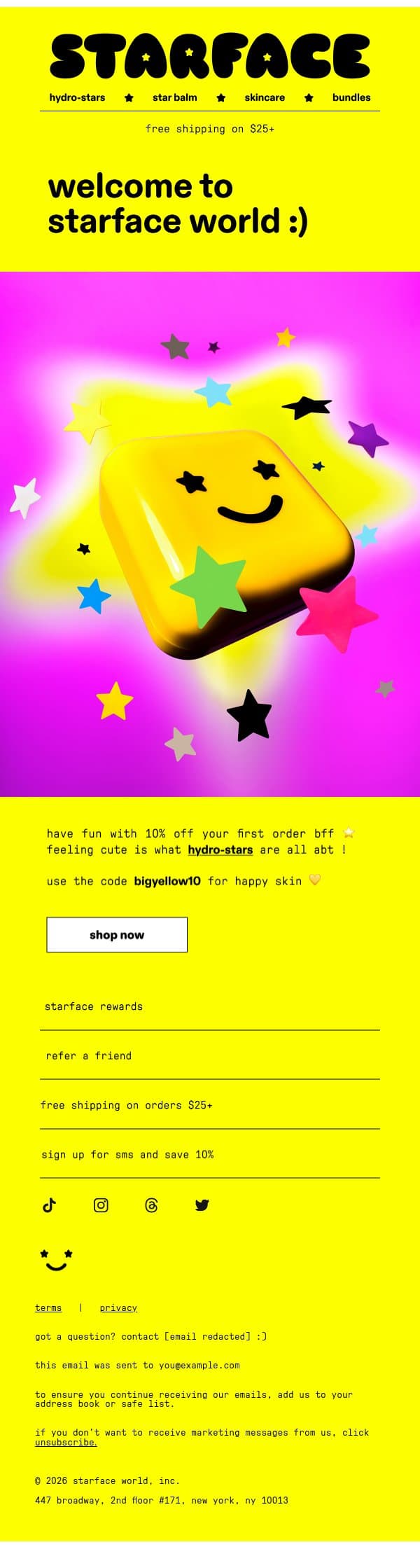 10% off the cutest stars 💫 email from Starface screenshot