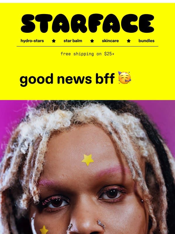 btw :) here’s ur code 💛 email from Starface