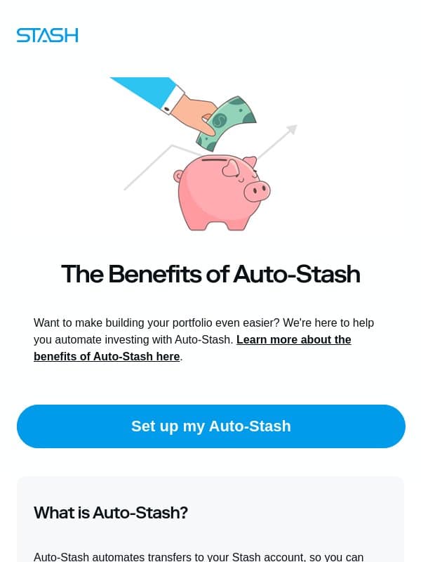 Supercharge your account with Auto-Stash! 🚀 email from Stash
