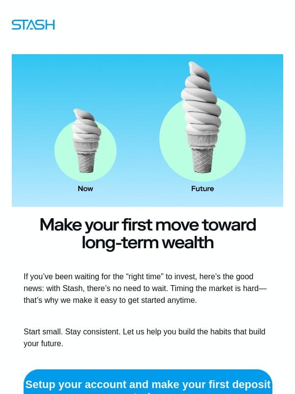 Your account is still incomplete email from Stash