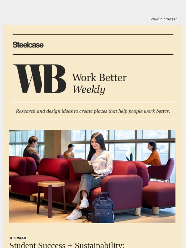 NEW: What Happens When Student Success, Sustainability Go Hand-in-Hand email from Steelcase