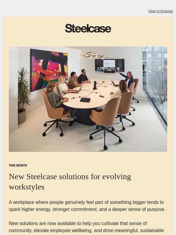 Meet the new innovations redefining today’s workplace email from Steelcase