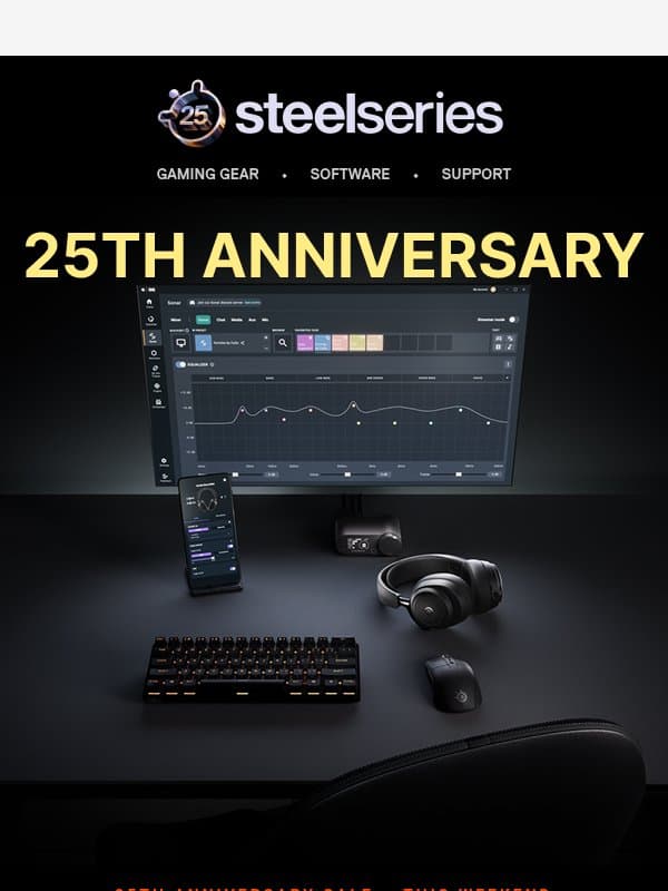 A Quarter Century of Gaming: 25% Off Sitewide email from SteelSeries