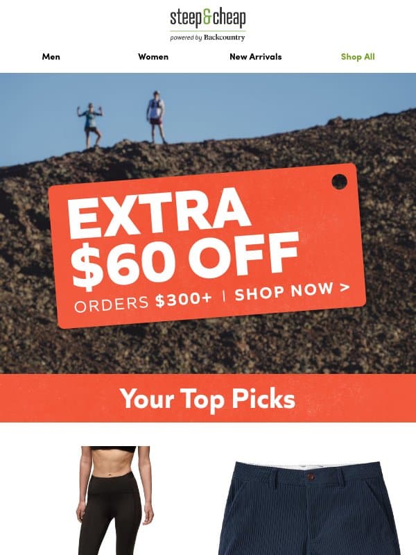 💰 Extra $60 off your $300+ order email from Steep and Cheap