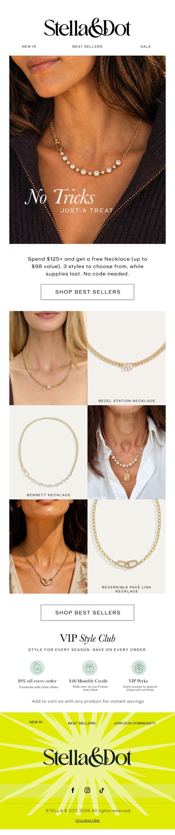 No Tricks. Just a Treat. email from Stella & Dot screenshot