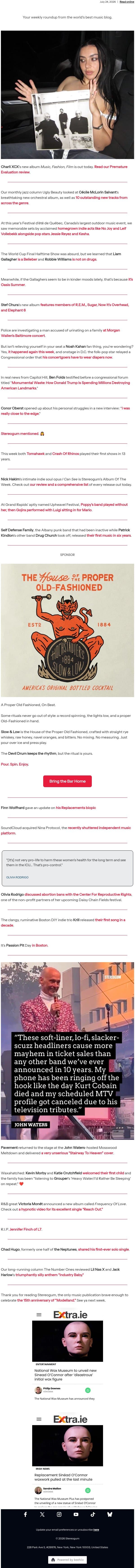 Congressional Digest email from Stereogum screenshot
