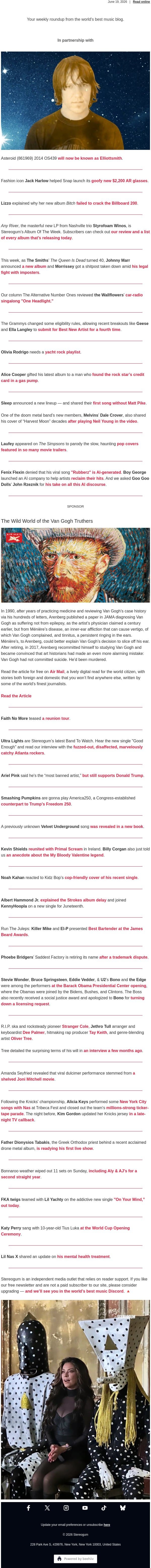 All Kidz Are Bop email from Stereogum screenshot