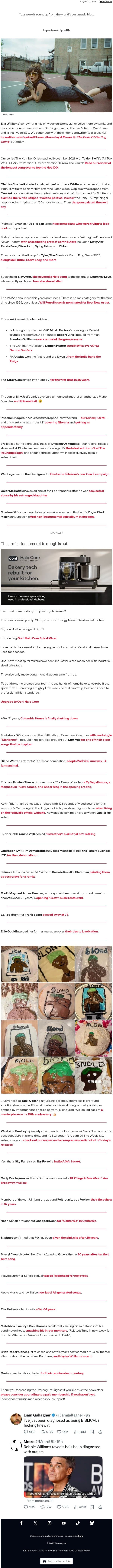 8 CDs For A Penny ⚰️ email from Stereogum screenshot