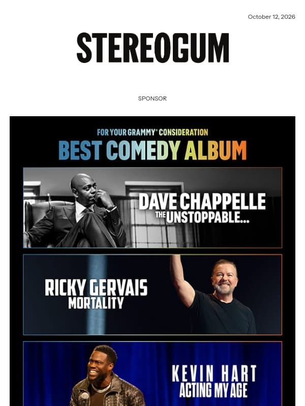 Netflix Stand-Up | For Your GRAMMY® Consideration: Best Comedy Album email from Stereogum