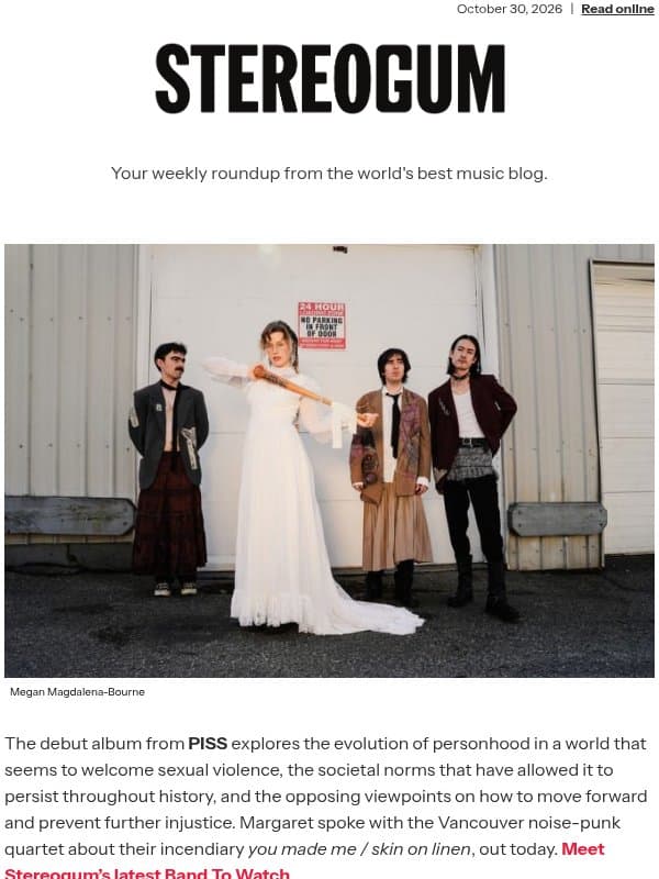 Angine de Halloween email from Stereogum
