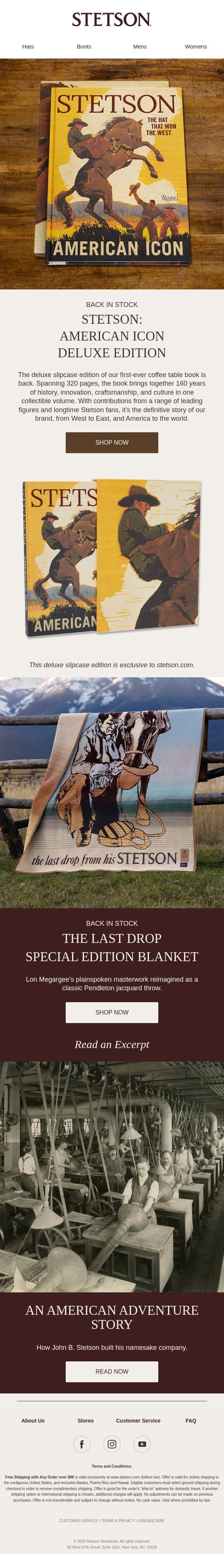 Stetson: American Icon Deluxe Edition email from Stetson screenshot