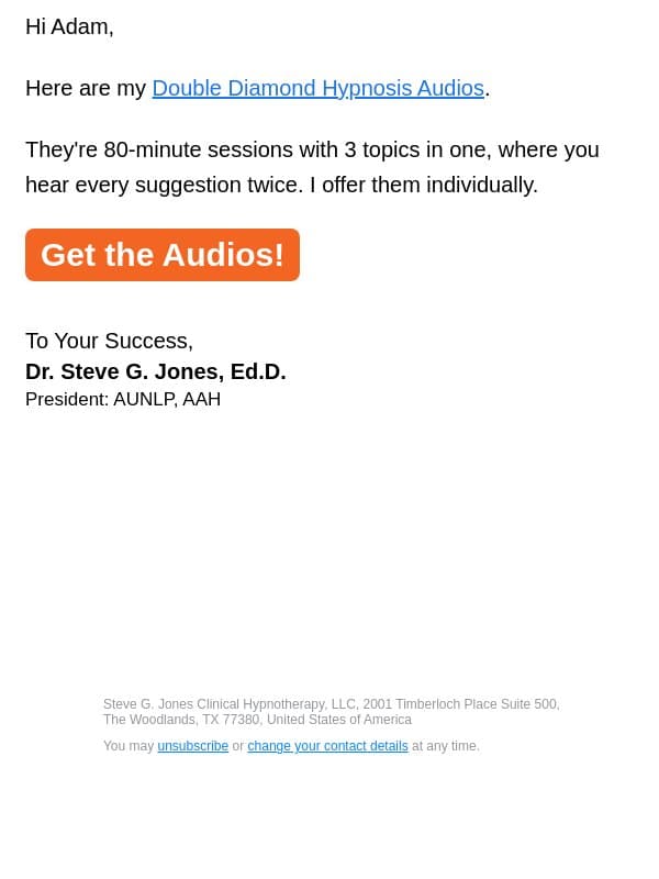 Double Diamond, one by one email from Steve G. Jones screenshot