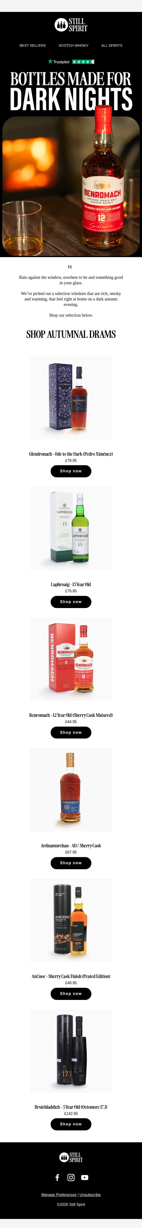 Bottles Made for Darker Nights 🥃 email from Still Spirit screenshot