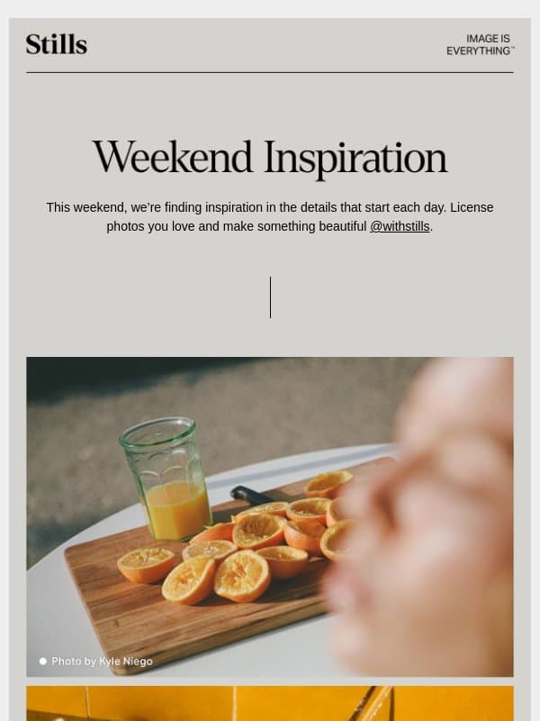 weekend inspo: morning routines email from Stills