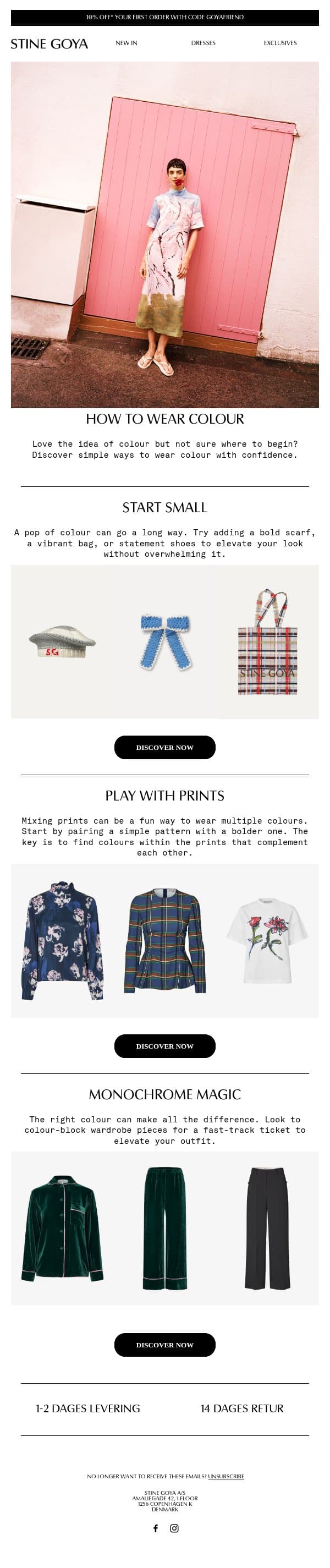 How to wear colour email from Stine Goya screenshot