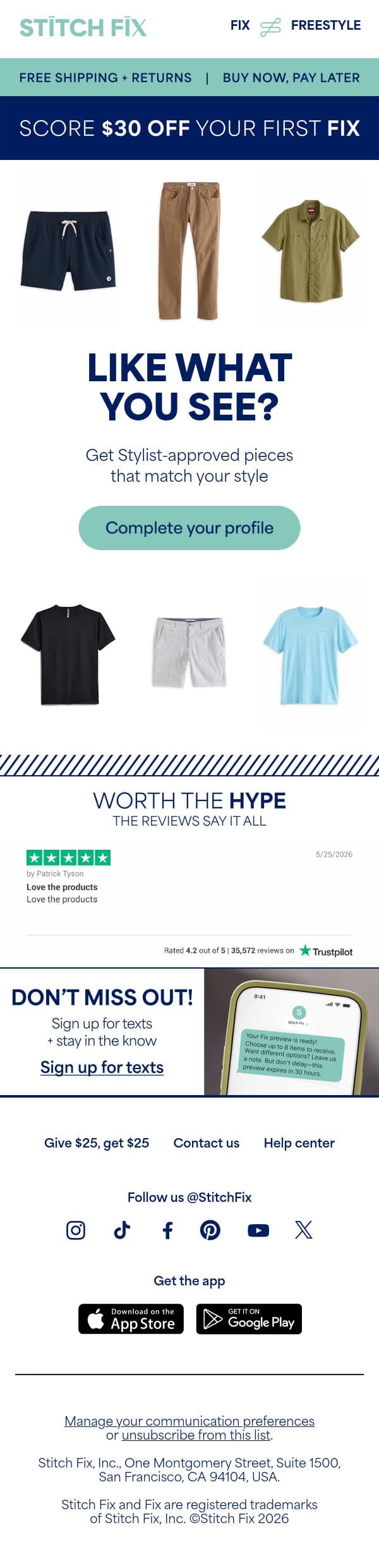 It’s the BEST time to try us email from Stitch Fix screenshot