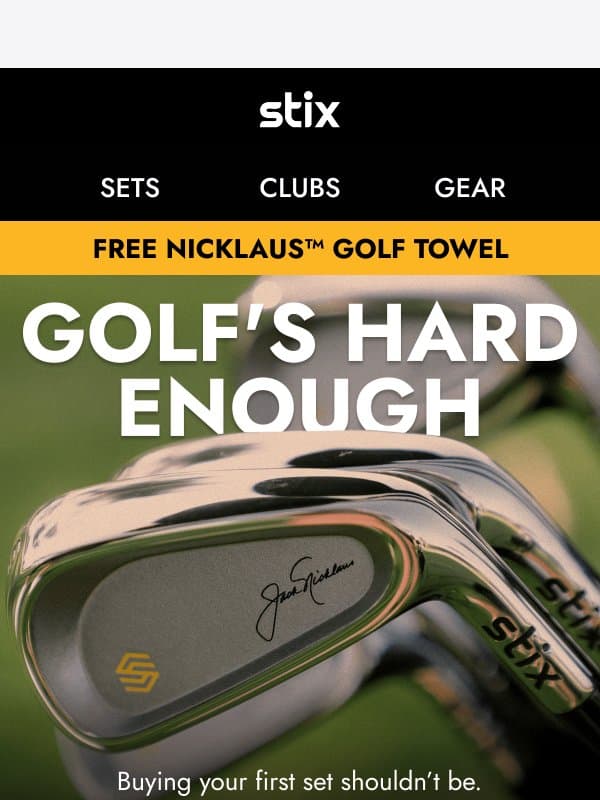 Our best-selling set for new golfers? email from Stix Golf