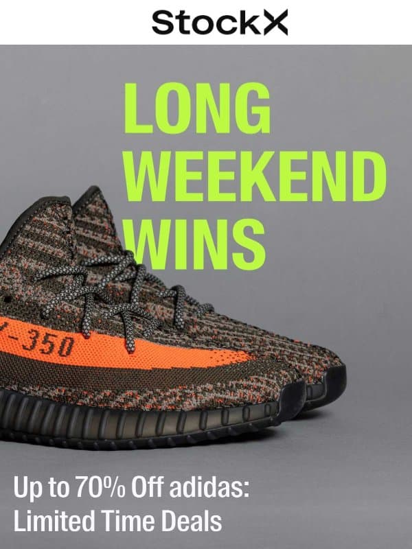 Below Retail: adidas & Jordan Steals email from StockX