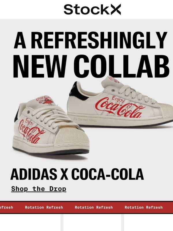 adidas x Coca-Cola: A Refreshing New Collab email from StockX