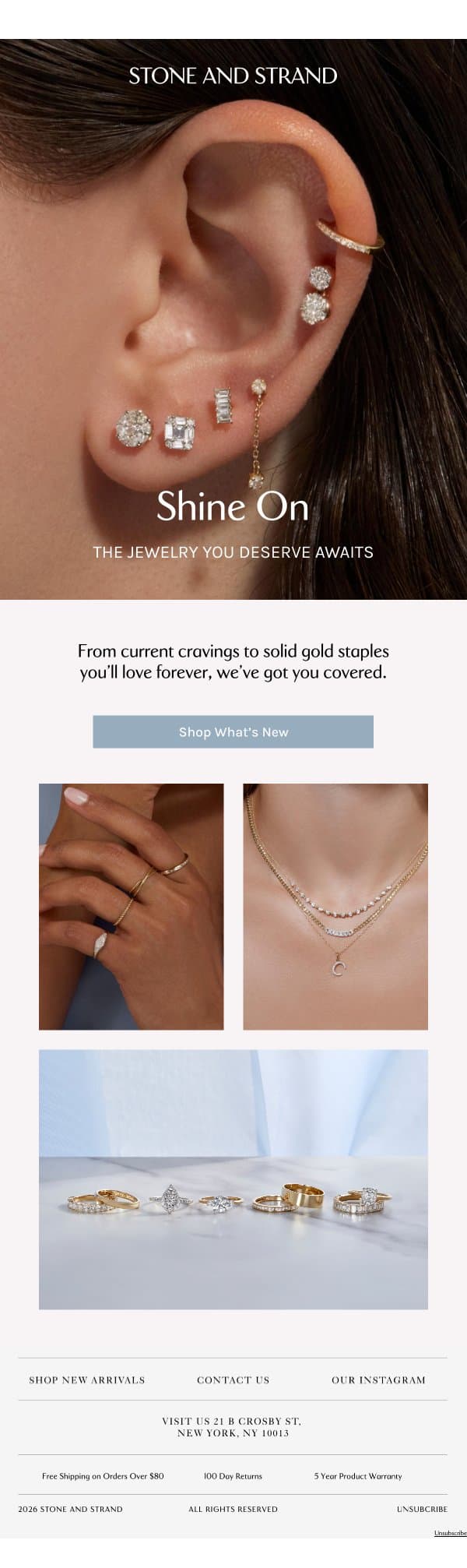 Just the right amount of sparkle email from Stone and Strand screenshot