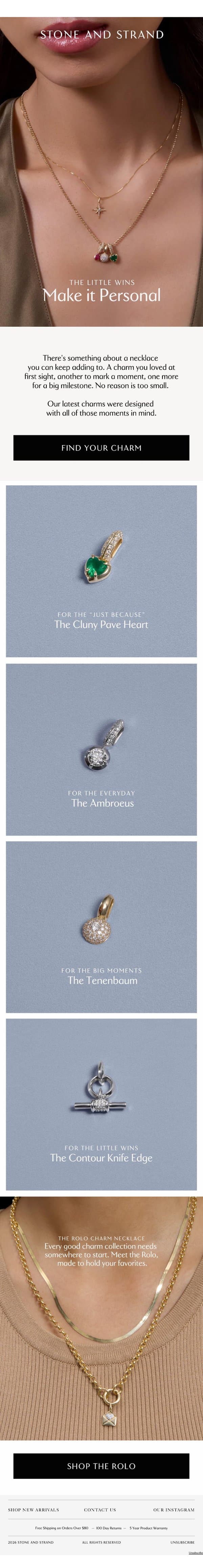 A Little Something for Yourself email from Stone and Strand screenshot