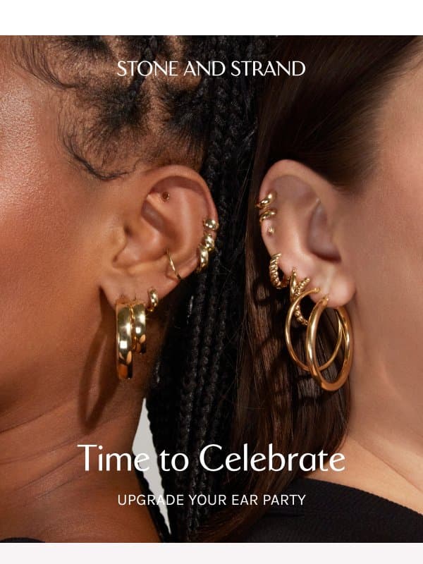 Sparkling Studs, Hoops & Huggies email from Stone and Strand