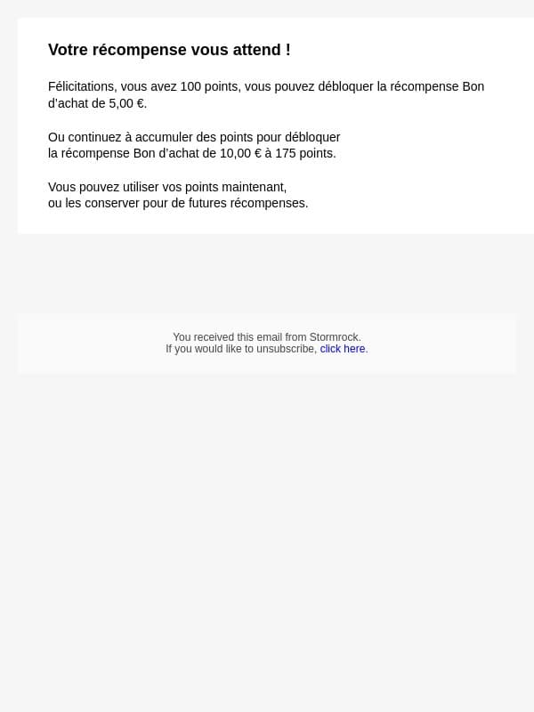 Réclamez votre récompense email from Stormrock