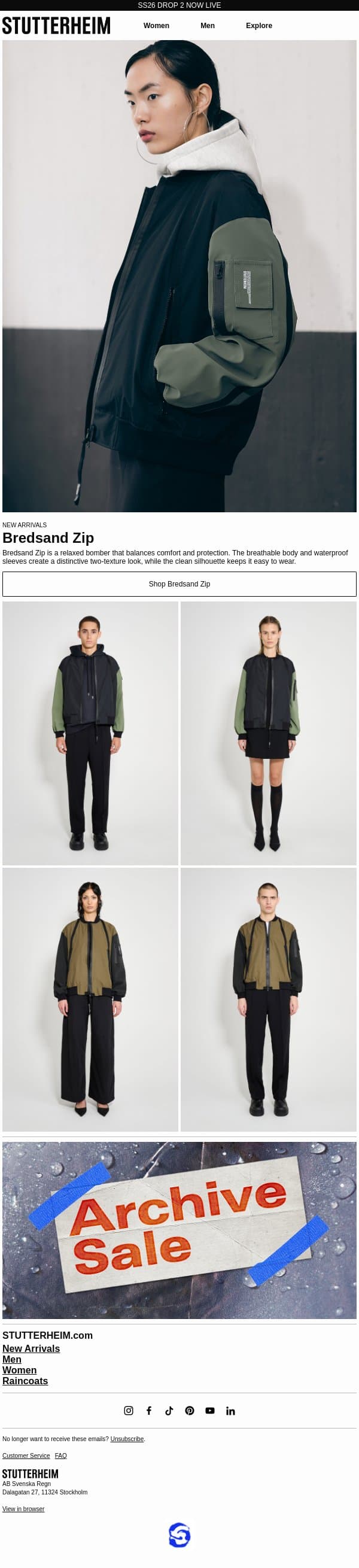 Introducing Bredsand Zip email from Stutterheim screenshot