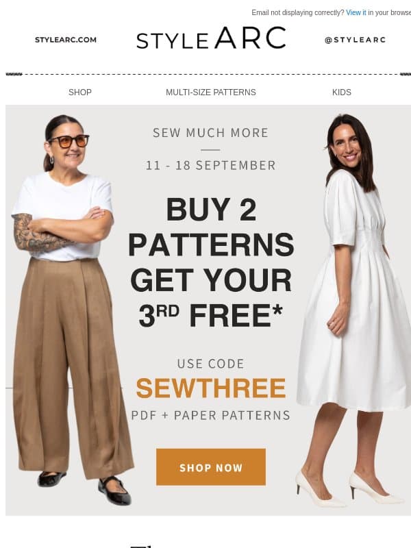 💌 Buy 2 patterns, get the 3rd free email from Style Arc