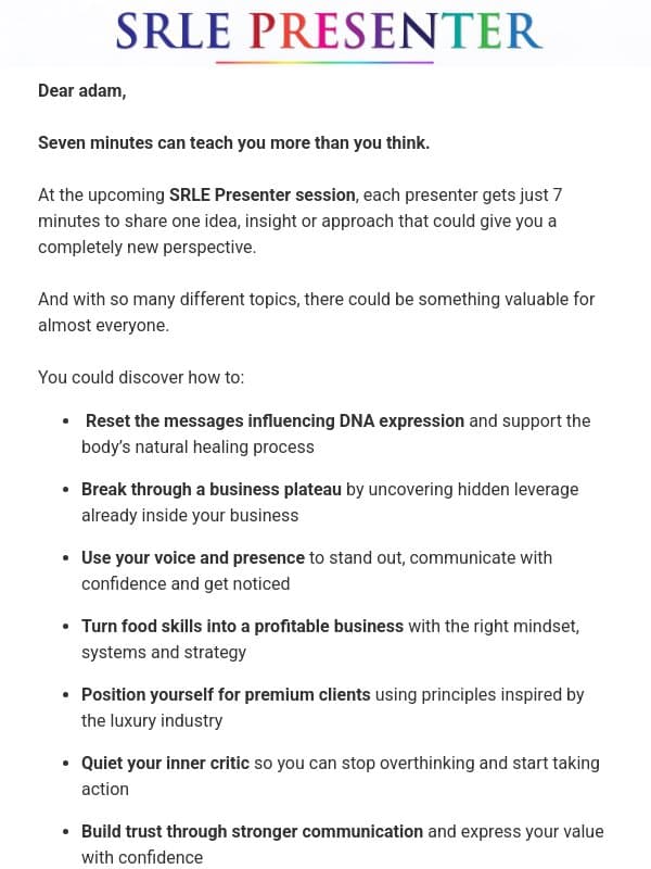 Could Someone Change Your Mind in 7 Minutes? email from Success Resources