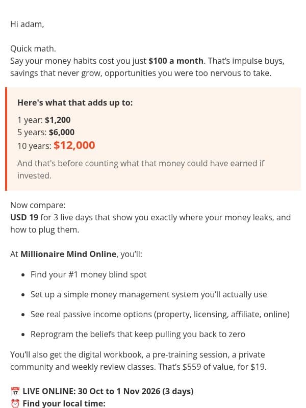 $19 vs another year of this email from Success Resources