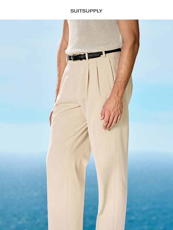 Onze bestseller chino's zijn weer beschikbaar email from SuitSupply