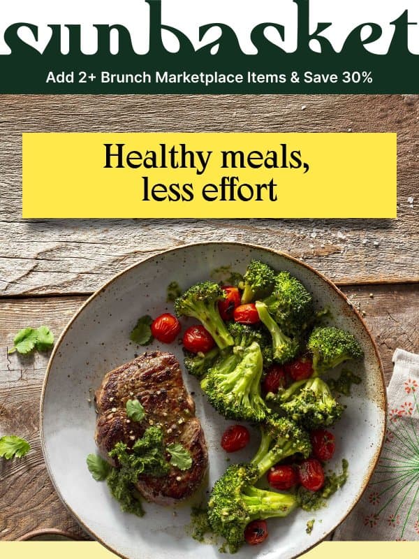 Looking for healthy meals without the effort? email from Sunbasket