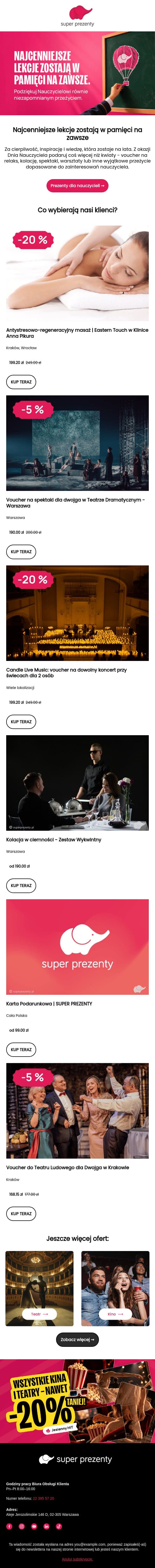 Masz już prezent na Dzień Nauczyciela?🎁 email from Superprezenty.pl screenshot