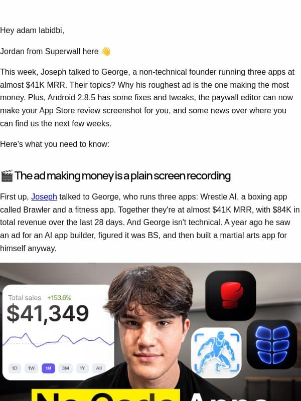 What's New at Superwall: Why Raw Ads Win, Android 2.8.5 Fixes and More email from Superwall