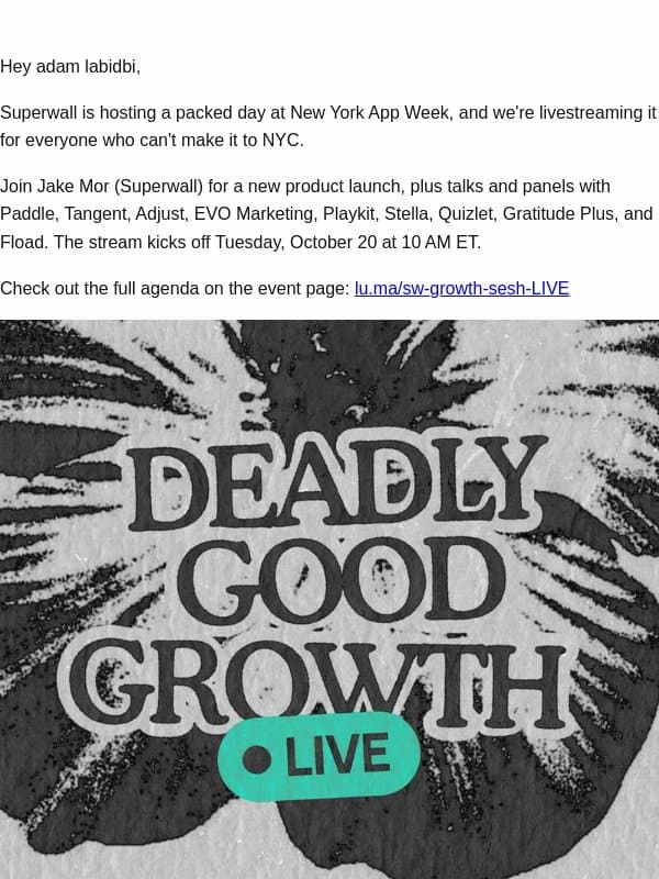 Superwall live from New York App Week 👻 email from Superwall