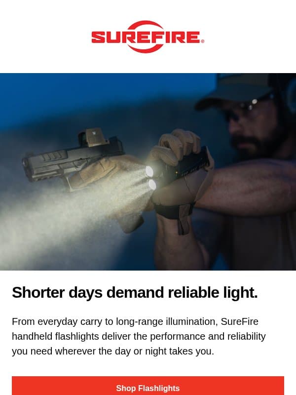 Everyday Carry. No Compromise. email from SureFire