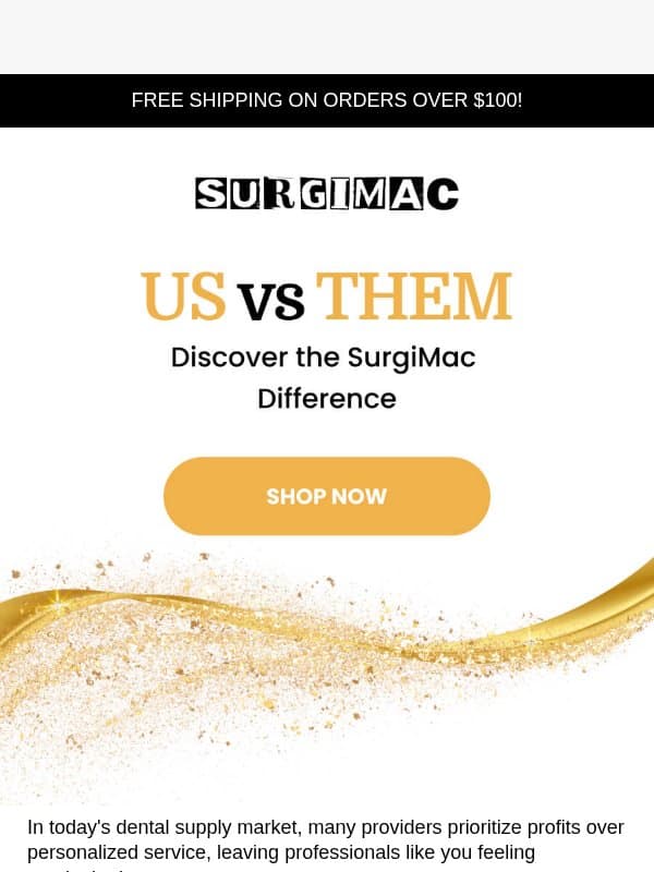 US vs THEM - Discover the SurgiMac Difference email from SurgiMac